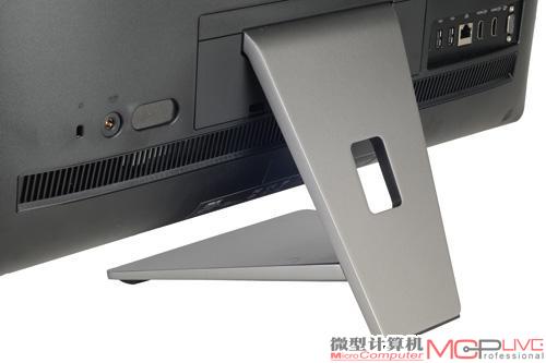 从侧面我们可以看到，ET2410INTS的银灰色磨砂质感金属底座设计得很有特色。