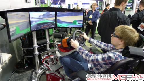 就在NVIDIA的展台,看看这个顶级装备的大型游戏机。3D的哦……可是,为啥感觉地动山摇? 就在NVIDIA的展台,看看这个顶级装备的大型游戏机。3D的哦……可是,为啥感觉地动山摇?